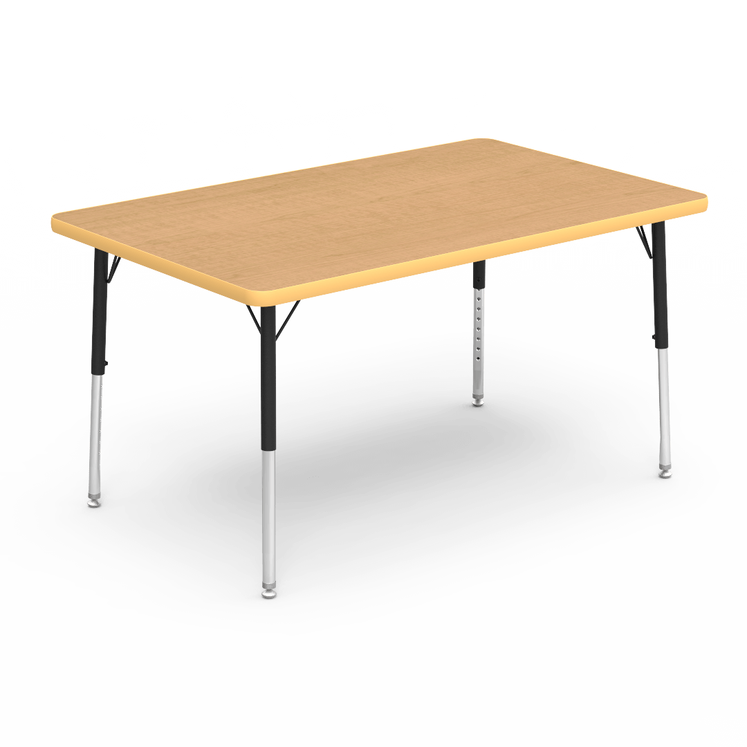 Virco 483048LO - 4000 Series Rectangular Activity Table with Heavy Duty Laminate Top - Preschool Height Adjustable Legs (30"W x 48"L x 17"-25"H) - SchoolOutlet