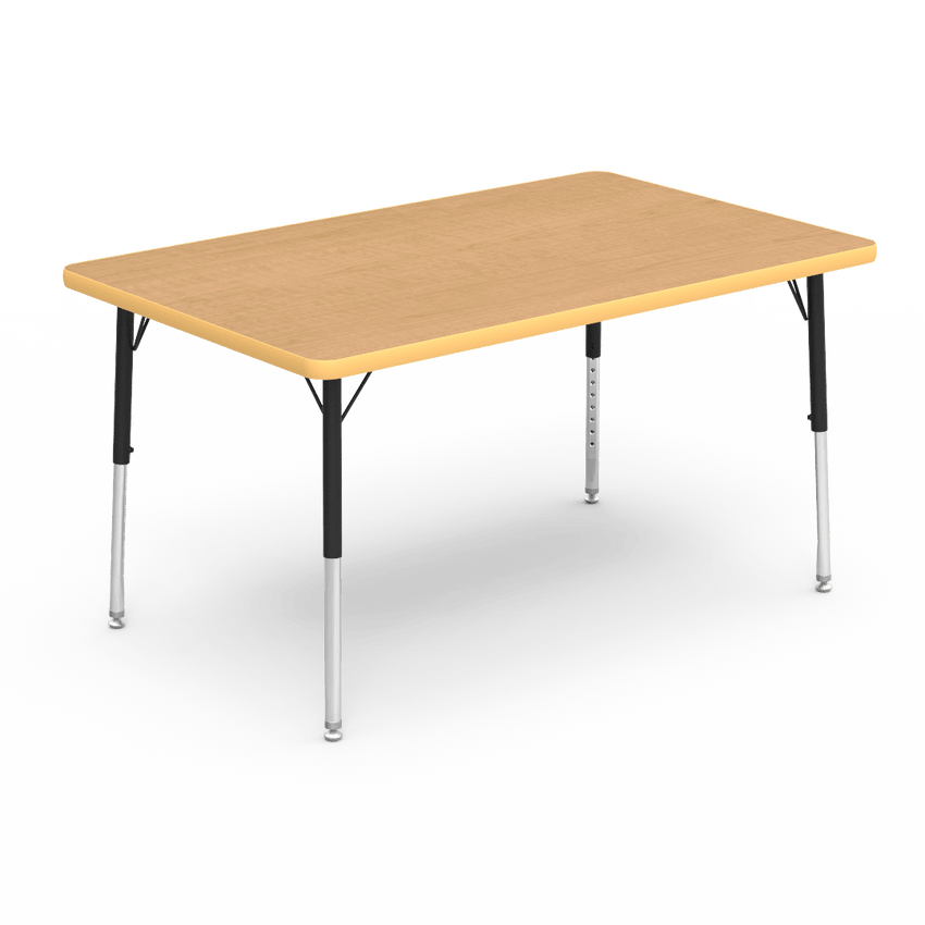 Virco 483048LO - 4000 Series Rectangular Activity Table with Heavy Duty Laminate Top - Preschool Height Adjustable Legs (30"W x 48"L x 17"-25"H) - SchoolOutlet