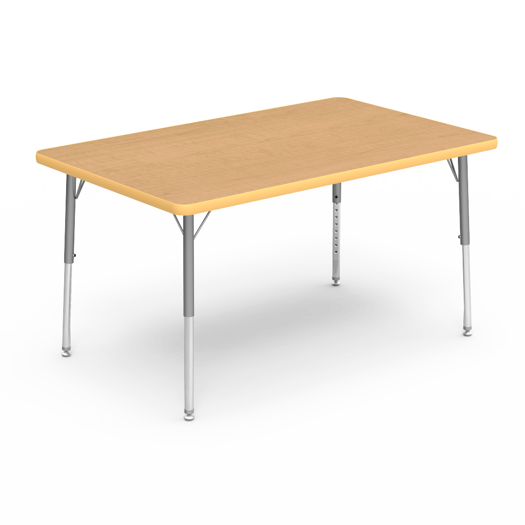 Virco 483048LO - 4000 Series Rectangular Activity Table with Heavy Duty Laminate Top - Preschool Height Adjustable Legs (30"W x 48"L x 17"-25"H) - SchoolOutlet