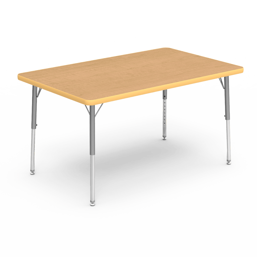 Virco 483048LO - 4000 Series Rectangular Activity Table with Heavy Duty Laminate Top - Preschool Height Adjustable Legs (30"W x 48"L x 17"-25"H) - SchoolOutlet