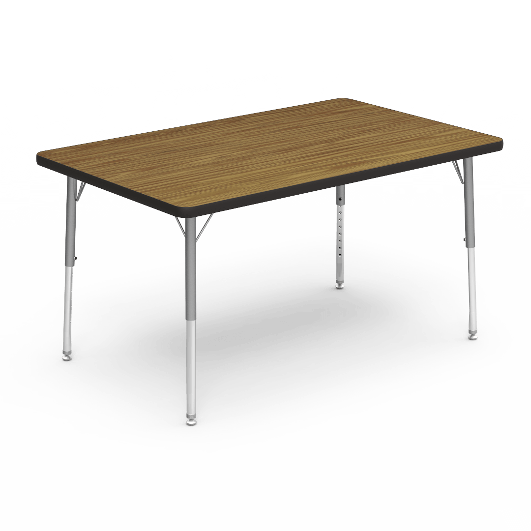 Virco 483048LO - 4000 Series Rectangular Activity Table with Heavy Duty Laminate Top - Preschool Height Adjustable Legs (30"W x 48"L x 17"-25"H) - SchoolOutlet