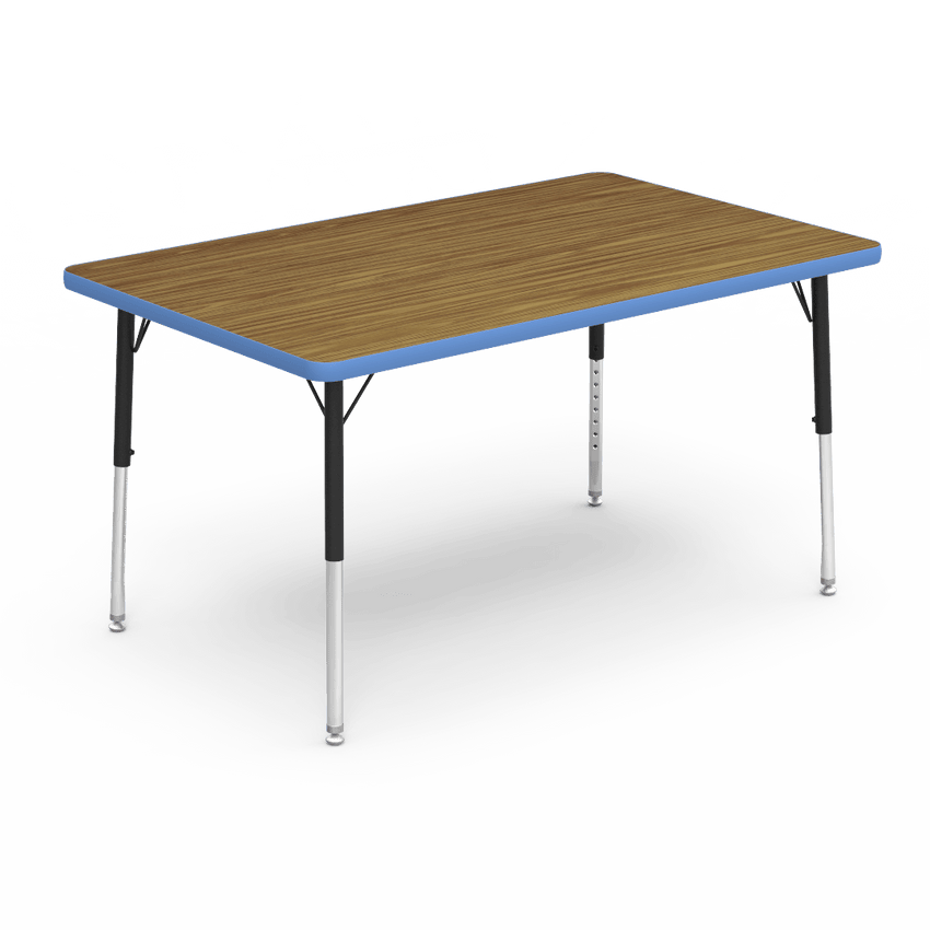 Virco 483048LO - 4000 Series Rectangular Activity Table with Heavy Duty Laminate Top - Preschool Height Adjustable Legs (30"W x 48"L x 17"-25"H) - SchoolOutlet