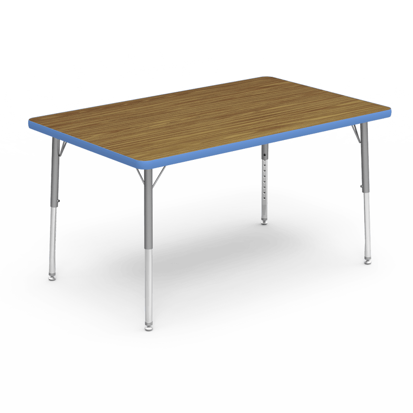 Virco 483048LO - 4000 Series Rectangular Activity Table with Heavy Duty Laminate Top - Preschool Height Adjustable Legs (30"W x 48"L x 17"-25"H) - SchoolOutlet