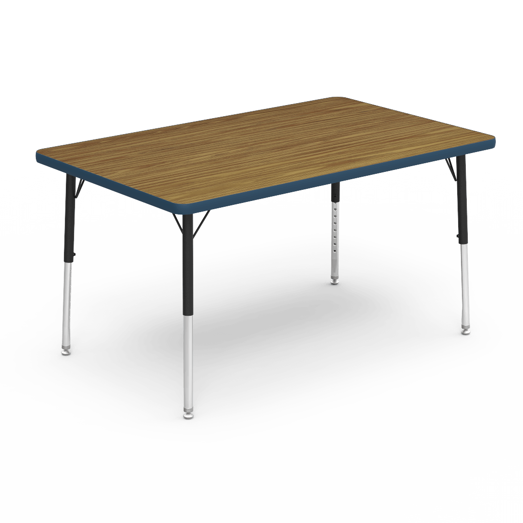 Virco 483048LO - 4000 Series Rectangular Activity Table with Heavy Duty Laminate Top - Preschool Height Adjustable Legs (30"W x 48"L x 17"-25"H) - SchoolOutlet