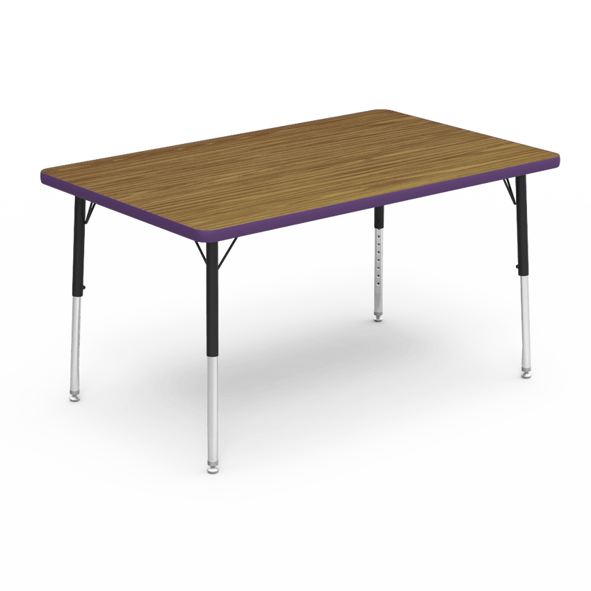 Virco 483048LO - 4000 Series Rectangular Activity Table with Heavy Duty Laminate Top - Preschool Height Adjustable Legs (30"W x 48"L x 17"-25"H) - SchoolOutlet