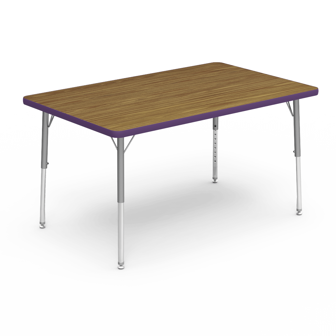 Virco 483048LO - 4000 Series Rectangular Activity Table with Heavy Duty Laminate Top - Preschool Height Adjustable Legs (30"W x 48"L x 17"-25"H) - SchoolOutlet