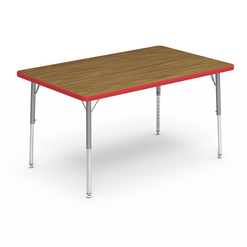 Virco 483048LO - 4000 Series Rectangular Activity Table with Heavy Duty Laminate Top - Preschool Height Adjustable Legs (30"W x 48"L x 17"-25"H) - SchoolOutlet