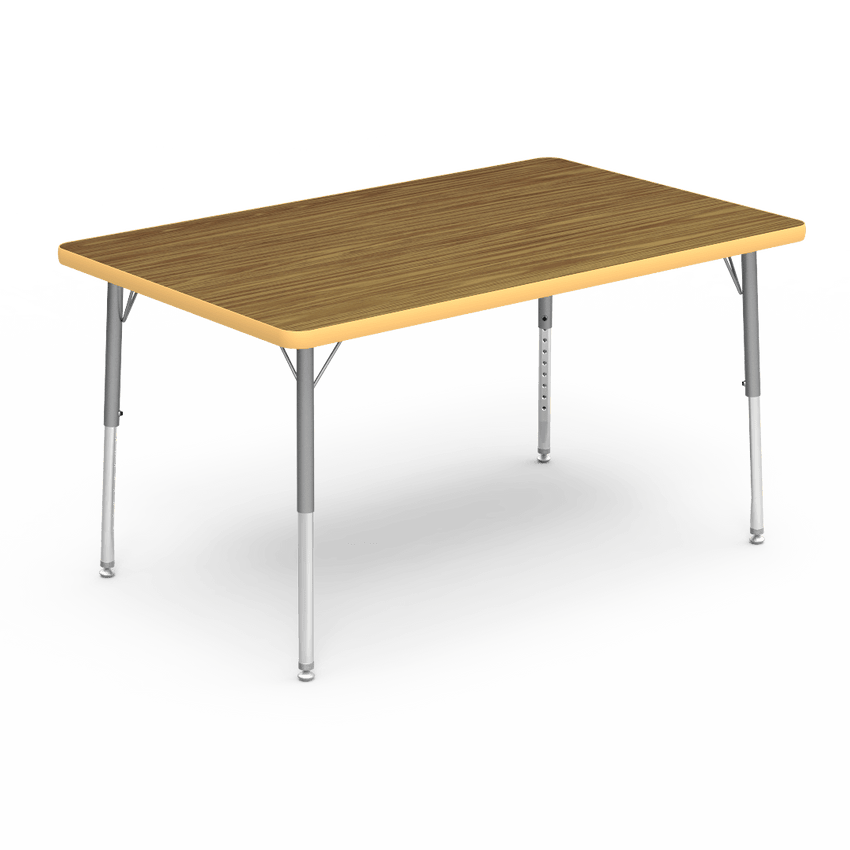 Virco 483048LO - 4000 Series Rectangular Activity Table with Heavy Duty Laminate Top - Preschool Height Adjustable Legs (30"W x 48"L x 17"-25"H) - SchoolOutlet