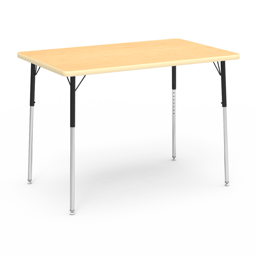 Virco 483048W - 4000 Series Rectangular 30" x 48" Activity Table, 1 1/8" Thick Laminate Top, Adjustable WheelChair Leg Height (26"-34") - SchoolOutlet