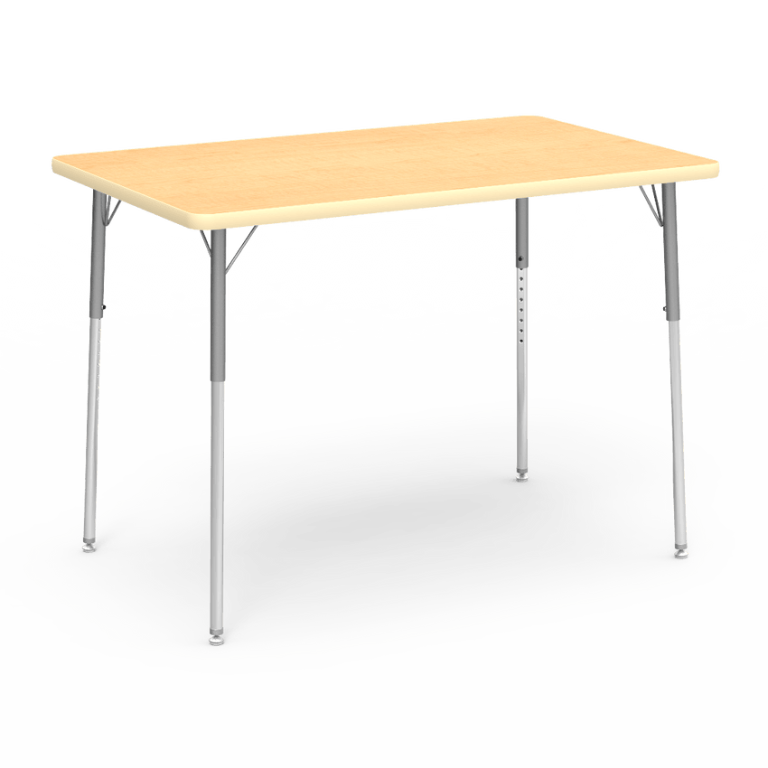 Virco 483048W - 4000 Series Rectangular 30" x 48" Activity Table, 1 1/8" Thick Laminate Top, Adjustable WheelChair Leg Height (26"-34") - SchoolOutlet