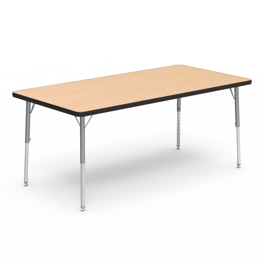 Virco 483060LO - Virco 4000 Series Rectangular Activity Table with Heavy Duty Laminate Top - Preschool Height Adjustable Legs (30"W x 60"L x 17"-25"H) - SchoolOutlet