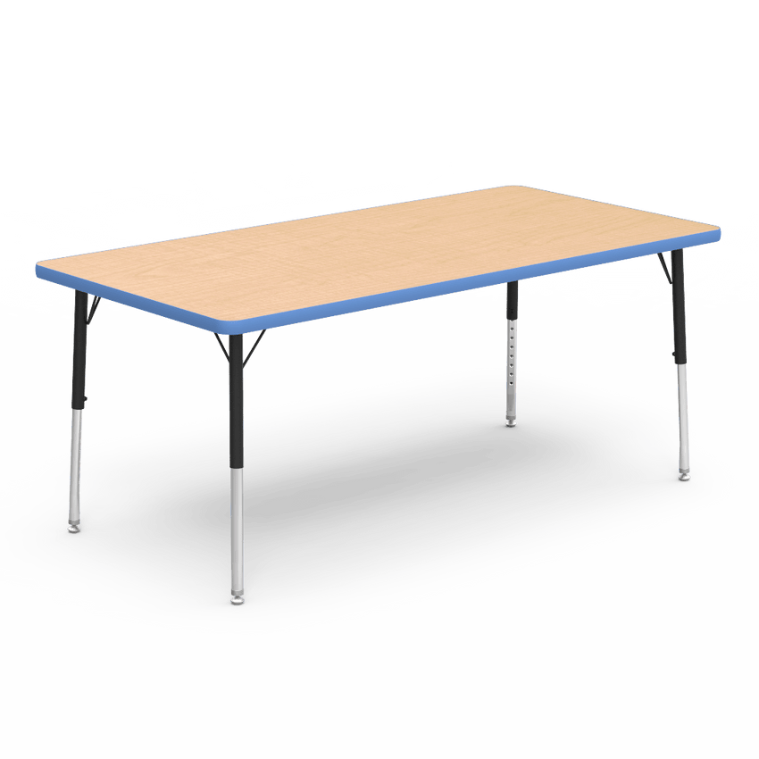 Virco 483060LO - Virco 4000 Series Rectangular Activity Table with Heavy Duty Laminate Top - Preschool Height Adjustable Legs (30"W x 60"L x 17"-25"H) - SchoolOutlet