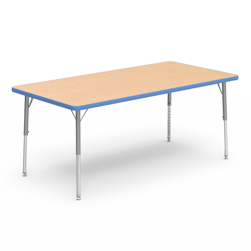 Virco 483060LO - Virco 4000 Series Rectangular Activity Table with Heavy Duty Laminate Top - Preschool Height Adjustable Legs (30"W x 60"L x 17"-25"H) - SchoolOutlet