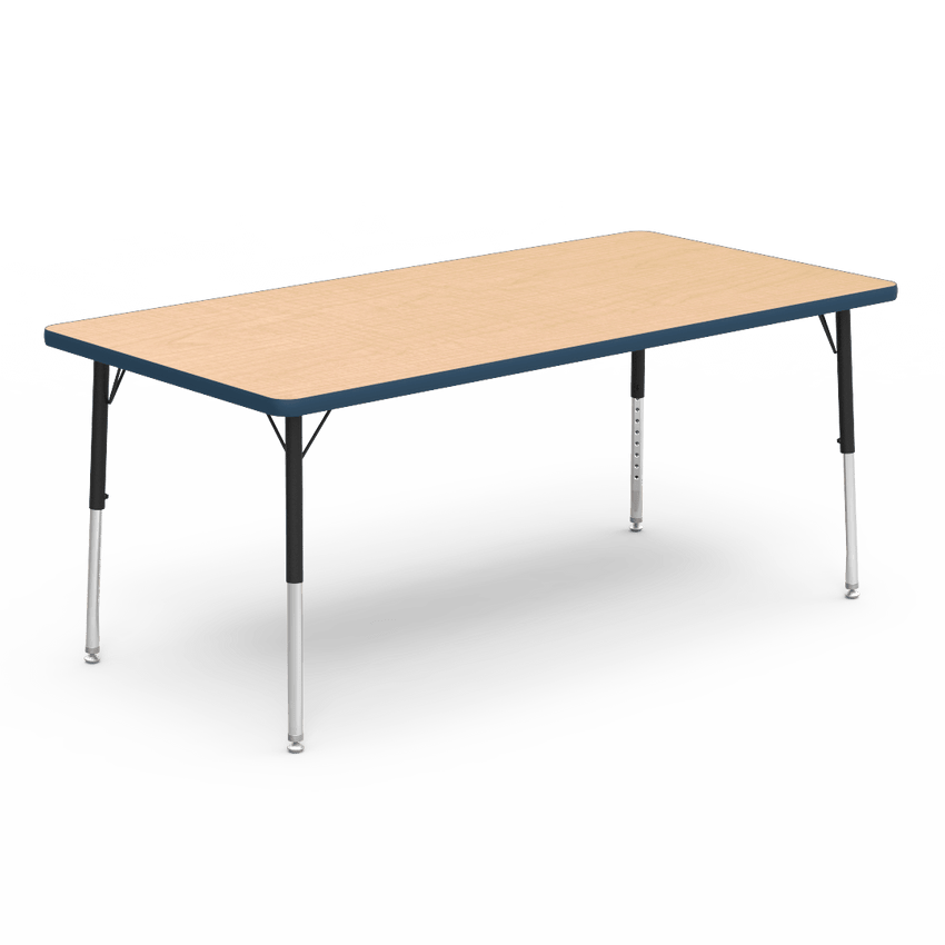 Virco 483060LO - Virco 4000 Series Rectangular Activity Table with Heavy Duty Laminate Top - Preschool Height Adjustable Legs (30"W x 60"L x 17"-25"H) - SchoolOutlet