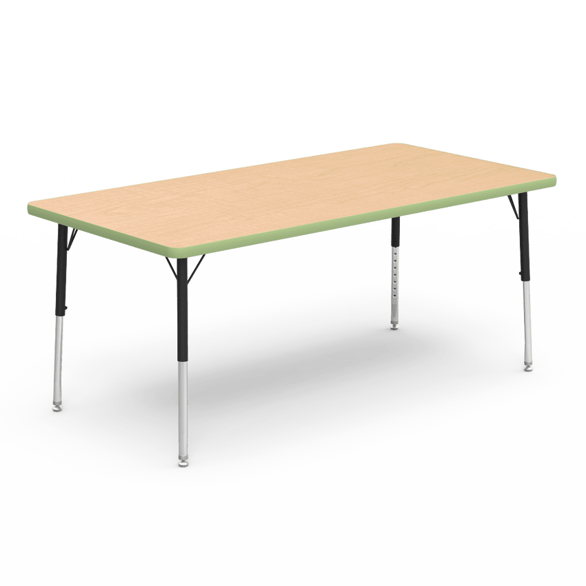 Virco 483060LO - Virco 4000 Series Rectangular Activity Table with Heavy Duty Laminate Top - Preschool Height Adjustable Legs (30"W x 60"L x 17"-25"H) - SchoolOutlet