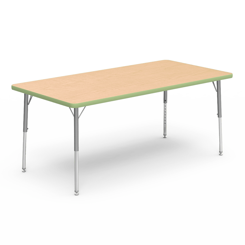 Virco 483060LO - Virco 4000 Series Rectangular Activity Table with Heavy Duty Laminate Top - Preschool Height Adjustable Legs (30"W x 60"L x 17"-25"H) - SchoolOutlet