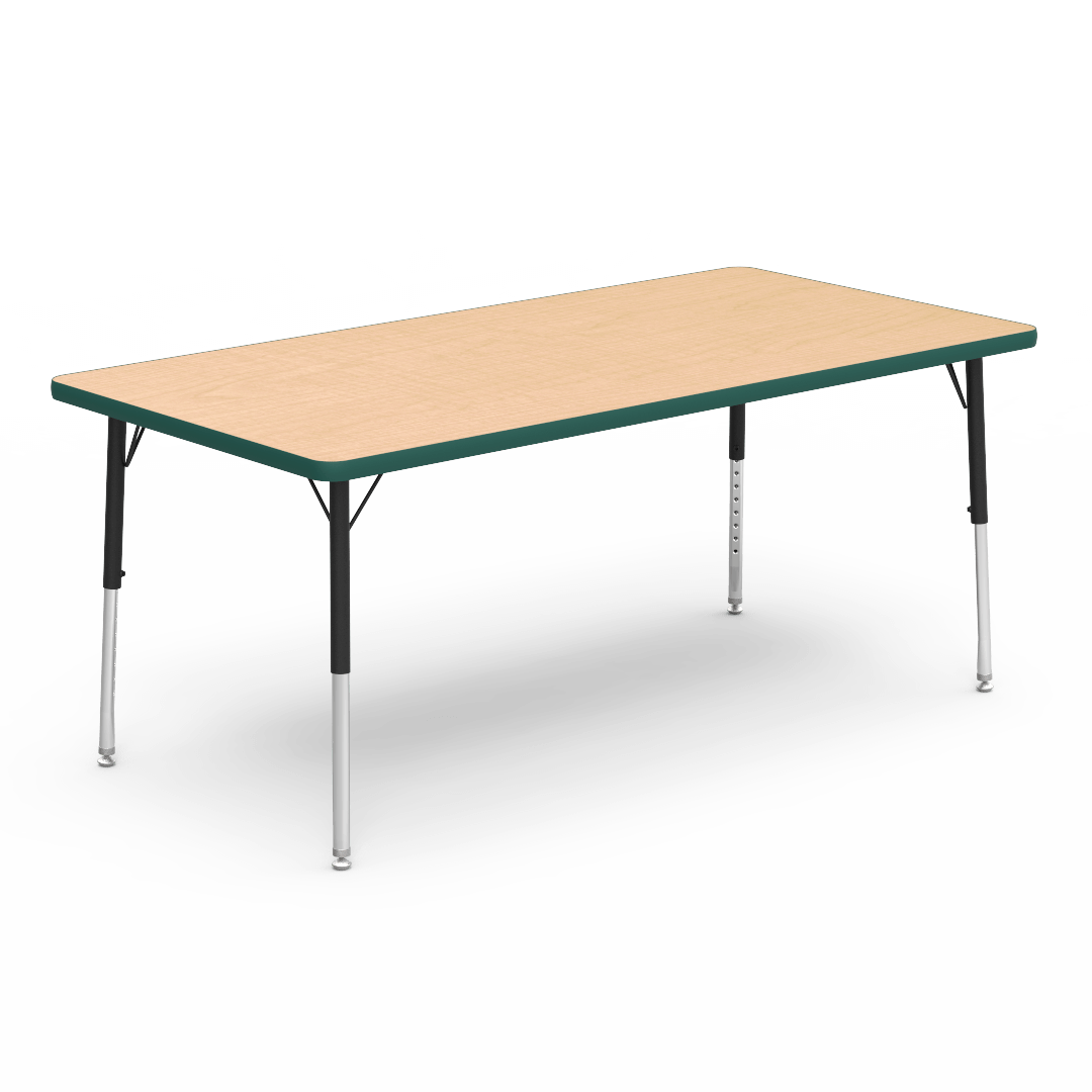 Virco 483060LO - Virco 4000 Series Rectangular Activity Table with Heavy Duty Laminate Top - Preschool Height Adjustable Legs (30"W x 60"L x 17"-25"H) - SchoolOutlet