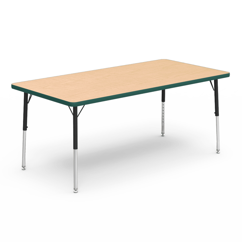 Virco 483060LO - Virco 4000 Series Rectangular Activity Table with Heavy Duty Laminate Top - Preschool Height Adjustable Legs (30"W x 60"L x 17"-25"H) - SchoolOutlet