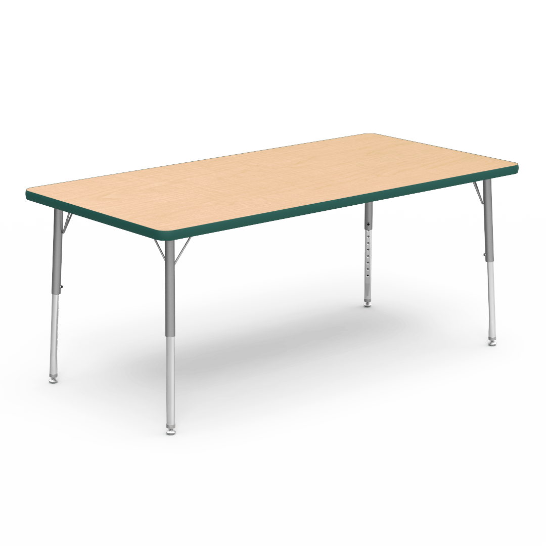 Virco 483060LO - Virco 4000 Series Rectangular Activity Table with Heavy Duty Laminate Top - Preschool Height Adjustable Legs (30"W x 60"L x 17"-25"H) - SchoolOutlet