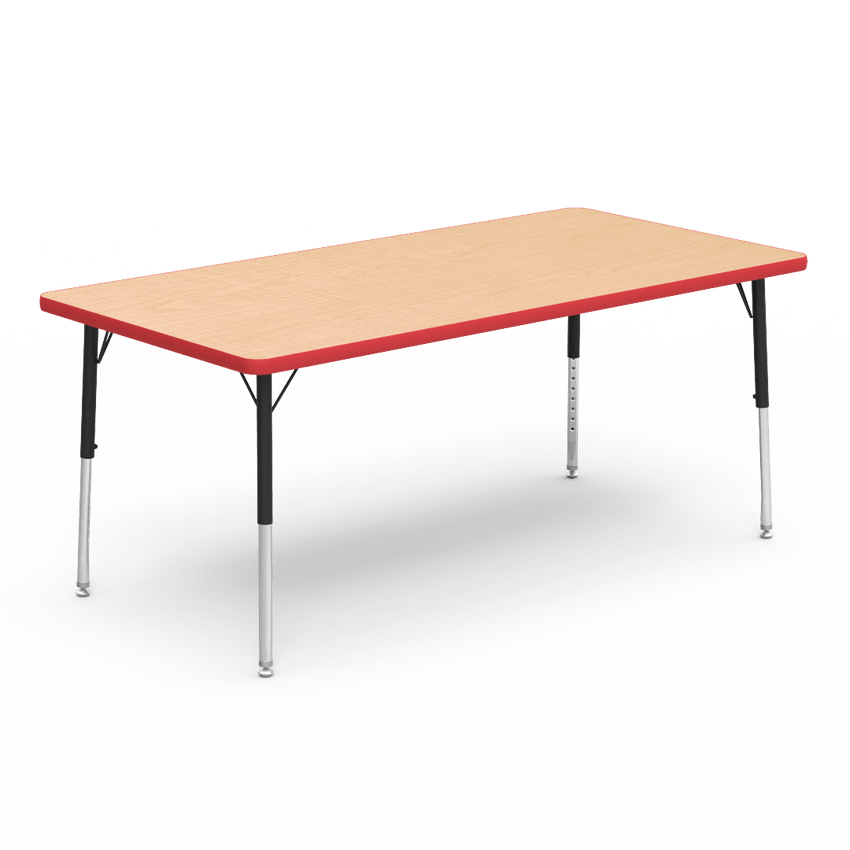 Virco 483060LO - Virco 4000 Series Rectangular Activity Table with Heavy Duty Laminate Top - Preschool Height Adjustable Legs (30"W x 60"L x 17"-25"H) - SchoolOutlet