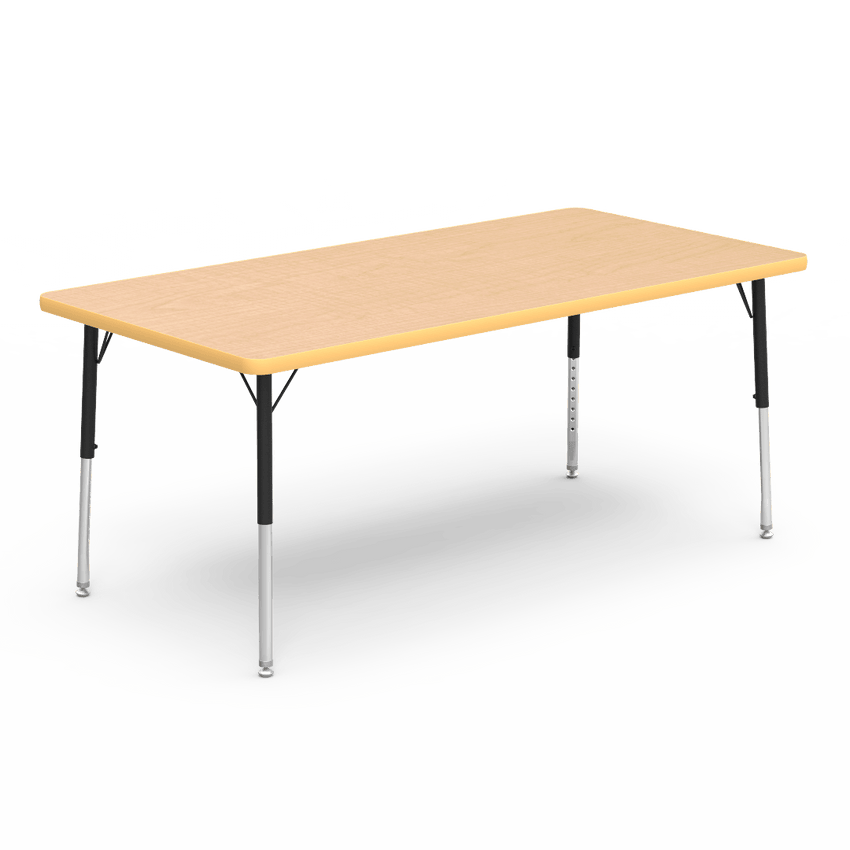 Virco 483060LO - Virco 4000 Series Rectangular Activity Table with Heavy Duty Laminate Top - Preschool Height Adjustable Legs (30"W x 60"L x 17"-25"H) - SchoolOutlet