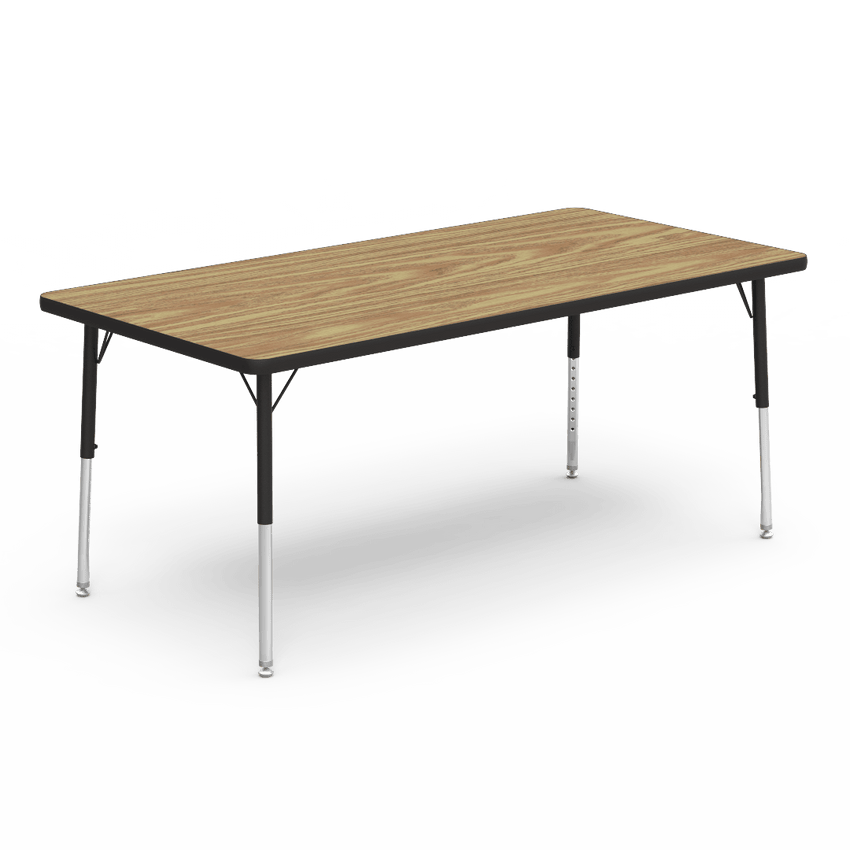 Virco 483060LO - Virco 4000 Series Rectangular Activity Table with Heavy Duty Laminate Top - Preschool Height Adjustable Legs (30"W x 60"L x 17"-25"H) - SchoolOutlet