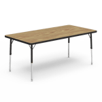 Rectangle Preschool Activity Table with Heavy Duty Medium Oak Laminate Top - Preschool Height Adjustable Legs (30