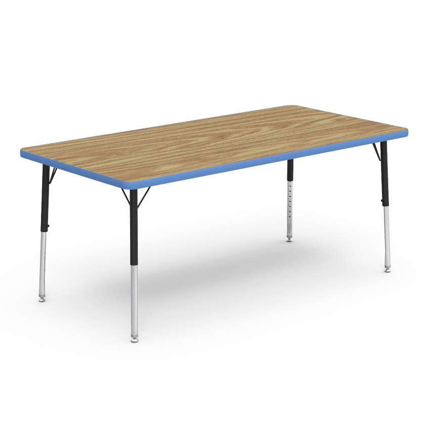 Virco 483060LO - Virco 4000 Series Rectangular Activity Table with Heavy Duty Laminate Top - Preschool Height Adjustable Legs (30"W x 60"L x 17"-25"H) - SchoolOutlet