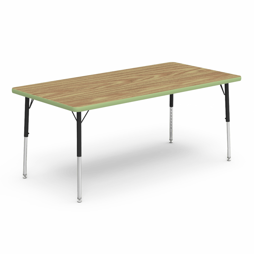 Virco 483060LO - Virco 4000 Series Rectangular Activity Table with Heavy Duty Laminate Top - Preschool Height Adjustable Legs (30"W x 60"L x 17"-25"H) - SchoolOutlet