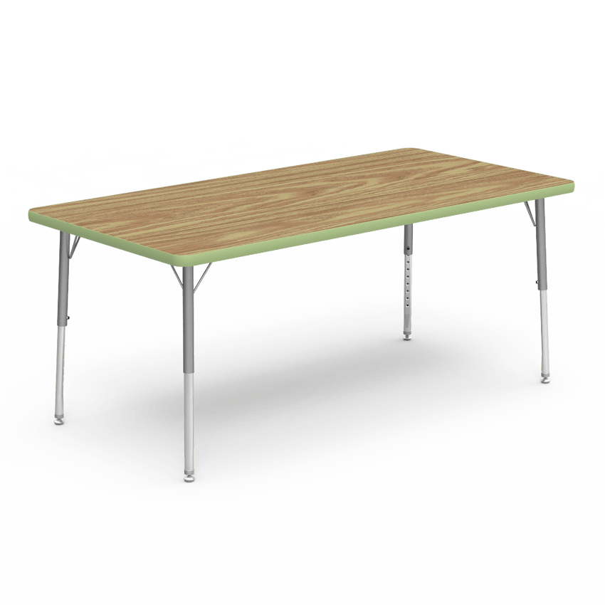 Virco 483060LO - Virco 4000 Series Rectangular Activity Table with Heavy Duty Laminate Top - Preschool Height Adjustable Legs (30"W x 60"L x 17"-25"H) - SchoolOutlet