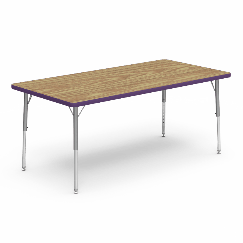 Virco 483060LO - Virco 4000 Series Rectangular Activity Table with Heavy Duty Laminate Top - Preschool Height Adjustable Legs (30"W x 60"L x 17"-25"H) - SchoolOutlet