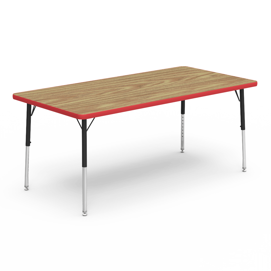 Virco 483060LO - Virco 4000 Series Rectangular Activity Table with Heavy Duty Laminate Top - Preschool Height Adjustable Legs (30"W x 60"L x 17"-25"H) - SchoolOutlet