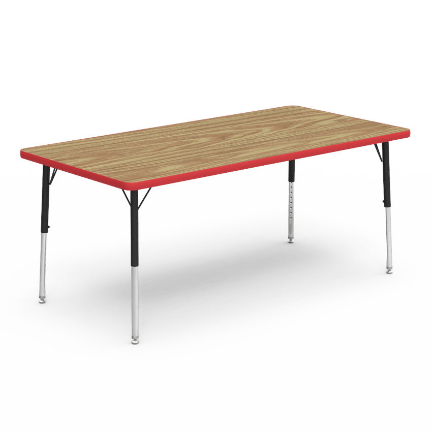 Virco 483060LO - Virco 4000 Series Rectangular Activity Table with Heavy Duty Laminate Top - Preschool Height Adjustable Legs (30"W x 60"L x 17"-25"H) - SchoolOutlet