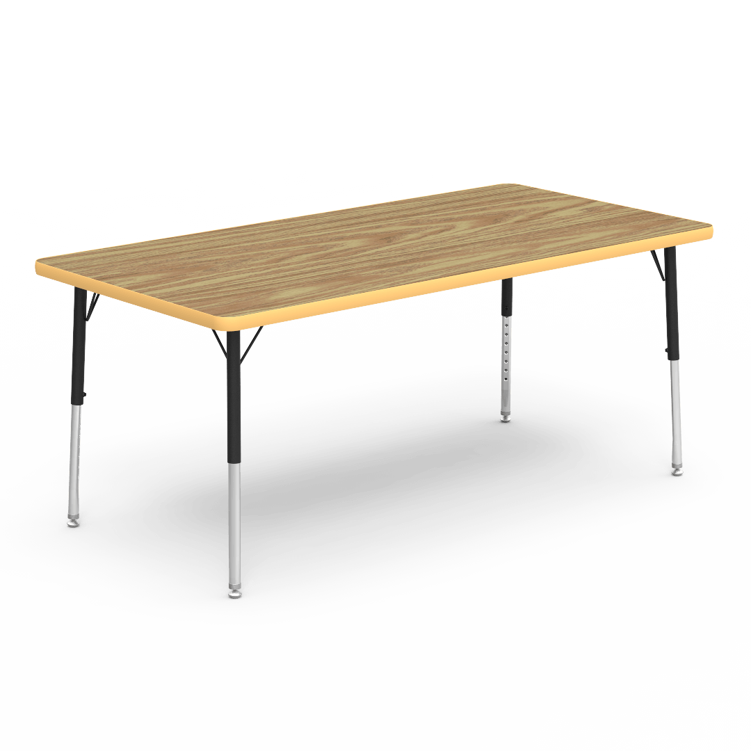 Virco 483060LO - Virco 4000 Series Rectangular Activity Table with Heavy Duty Laminate Top - Preschool Height Adjustable Legs (30"W x 60"L x 17"-25"H) - SchoolOutlet