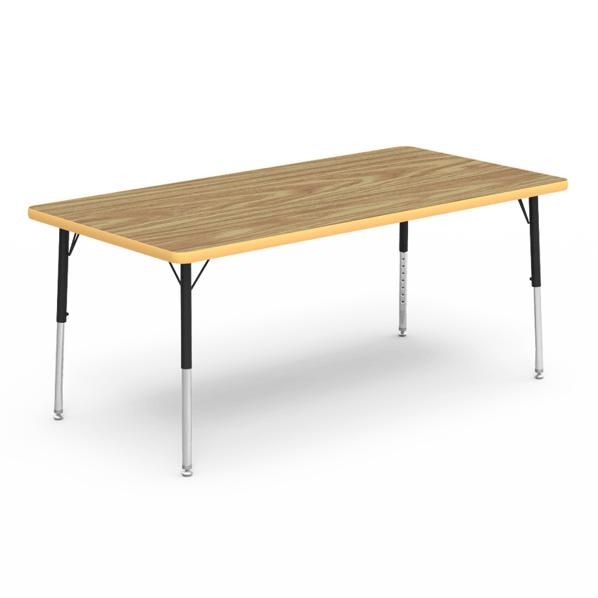 Virco 483060LO - Virco 4000 Series Rectangular Activity Table with Heavy Duty Laminate Top - Preschool Height Adjustable Legs (30"W x 60"L x 17"-25"H) - SchoolOutlet