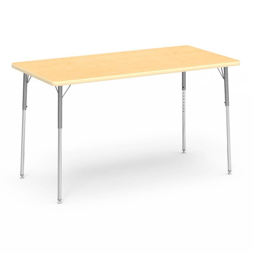 Virco 483060W- 4000 Series Rectangular 30" x 60" Activity Table, 1 1/8 inch Thick Laminate Top, Adjustable WheelChair Leg Height (26" - 34"H) - SchoolOutlet