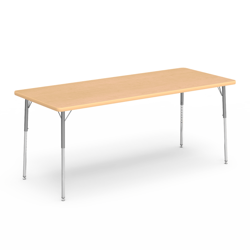 Virco 483072 - Virco 4000 Series Rectangular Activity Table with Heavy Duty Laminate Top and Adjustable Height Legs (30"W x 72"L x 22"-30"H) - SchoolOutlet