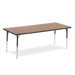 Rectangle Activity Table with Heavy Duty Medium Oak Laminate Top and Adjustable Height (30