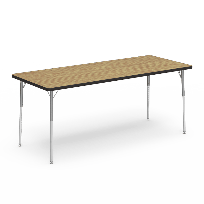 Virco 483072 - Virco 4000 Series Rectangular Activity Table with Heavy Duty Laminate Top and Adjustable Height Legs (30"W x 72"L x 22"-30"H) - SchoolOutlet