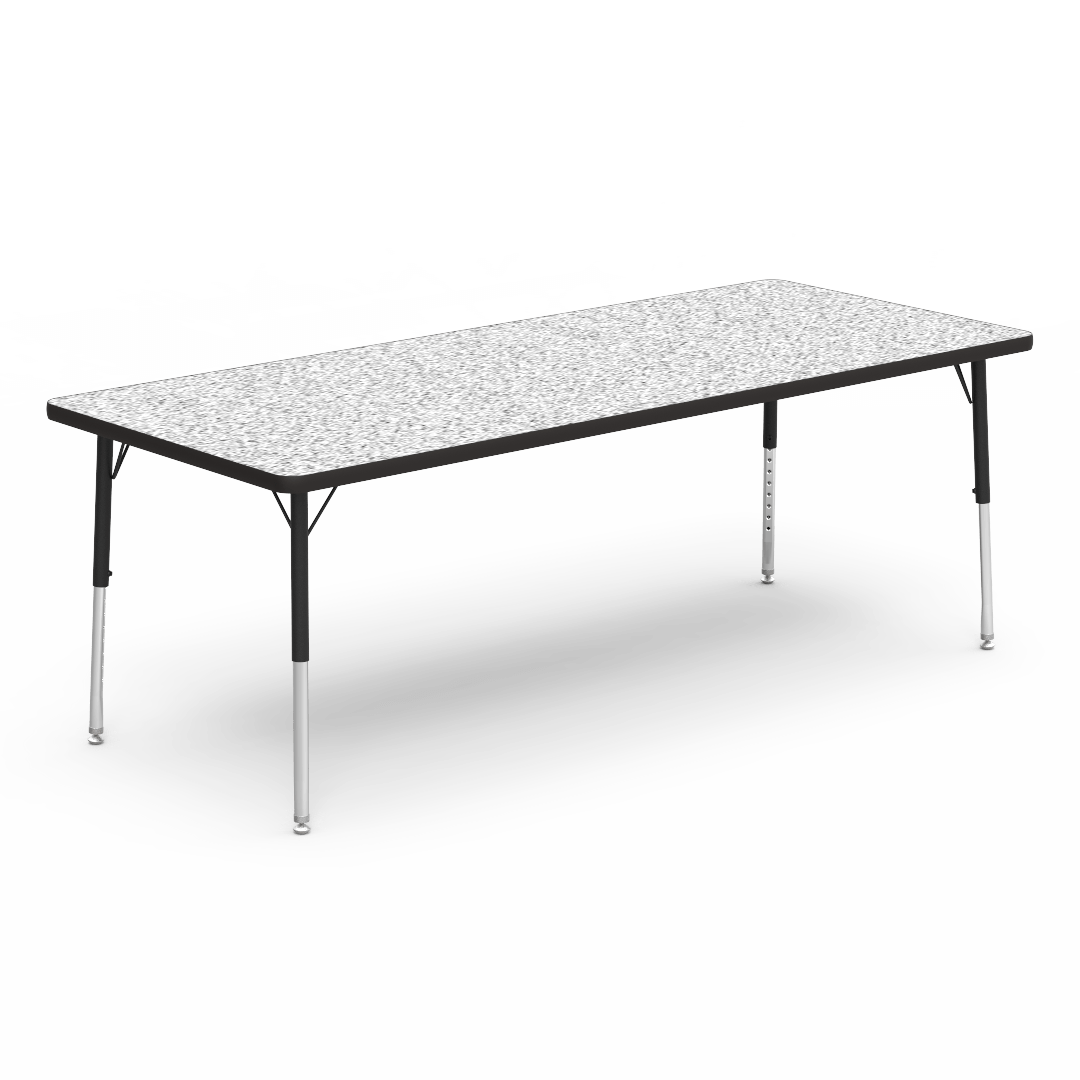 Virco 483072LO - Virco 4000 Series Rectangular Activity Table with Heavy Duty Laminate Top - Preschool Height Adjustable Legs (30"W x 72"L x 17-25"H) - SchoolOutlet