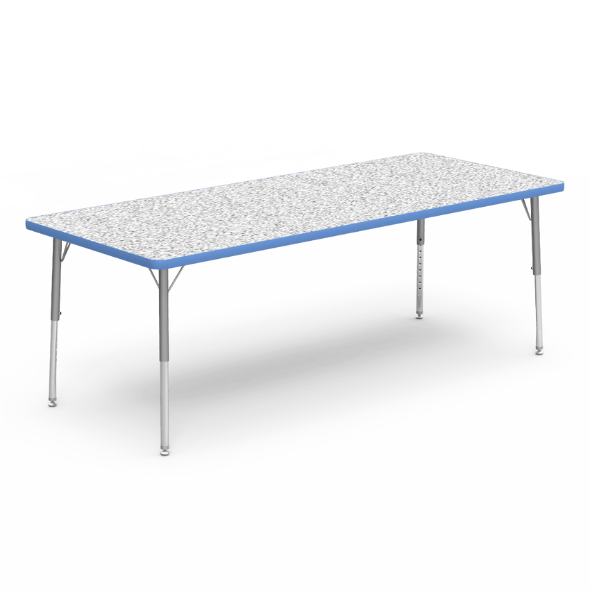 Virco 483072LO - Virco 4000 Series Rectangular Activity Table with Heavy Duty Laminate Top - Preschool Height Adjustable Legs (30"W x 72"L x 17-25"H) - SchoolOutlet