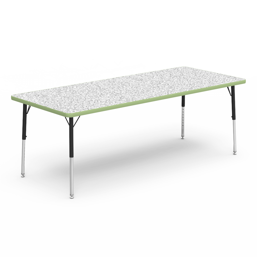 Virco 483072LO - Virco 4000 Series Rectangular Activity Table with Heavy Duty Laminate Top - Preschool Height Adjustable Legs (30"W x 72"L x 17-25"H) - SchoolOutlet