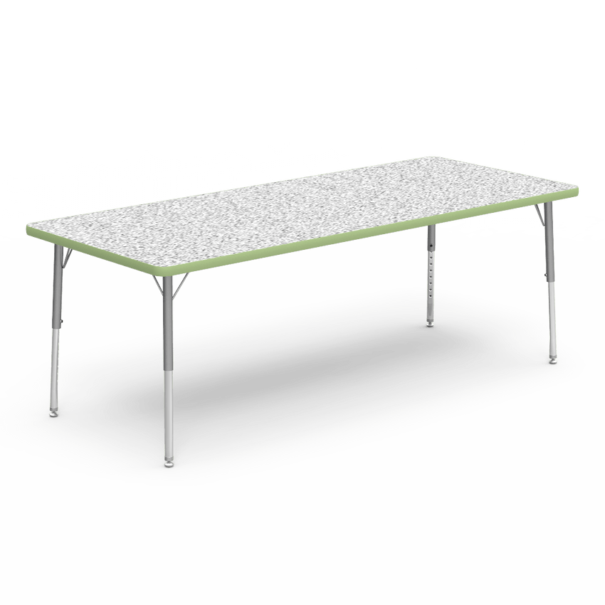 Virco 483072LO - Virco 4000 Series Rectangular Activity Table with Heavy Duty Laminate Top - Preschool Height Adjustable Legs (30"W x 72"L x 17-25"H) - SchoolOutlet