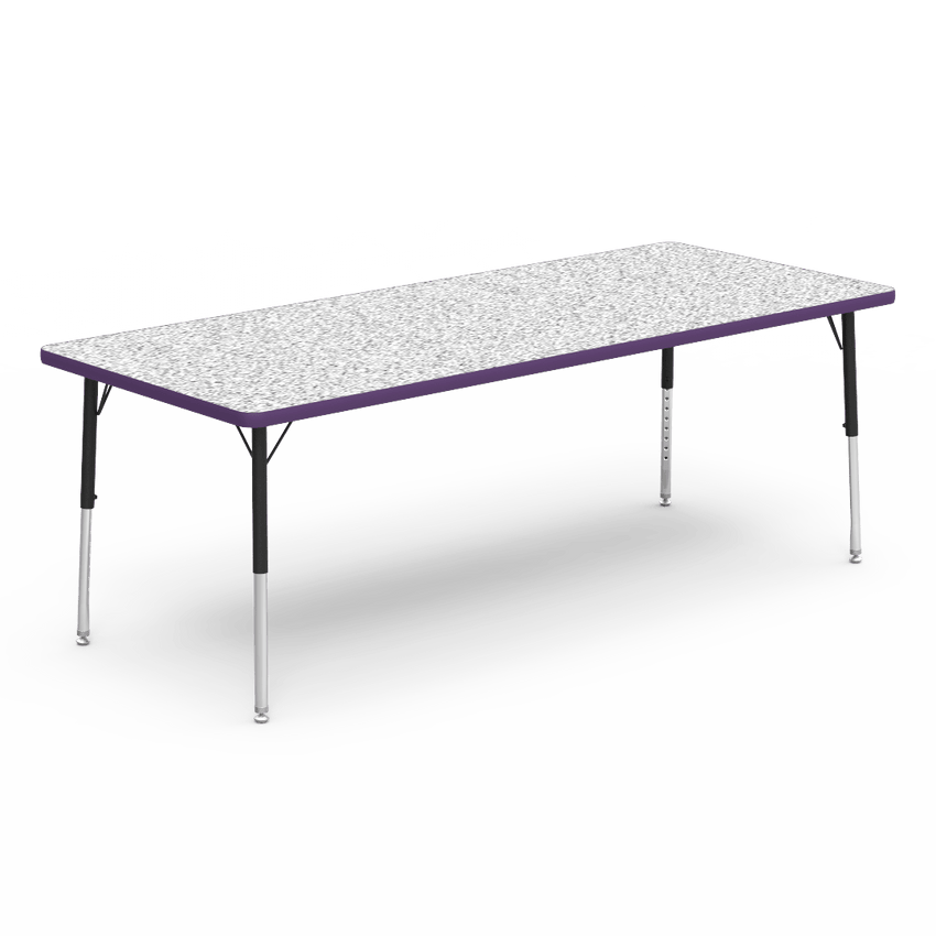 Virco 483072LO - Virco 4000 Series Rectangular Activity Table with Heavy Duty Laminate Top - Preschool Height Adjustable Legs (30"W x 72"L x 17-25"H) - SchoolOutlet