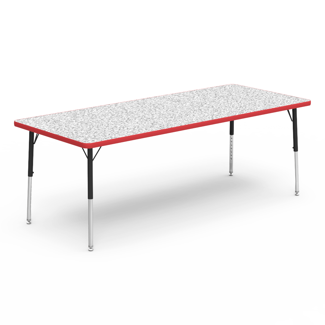 Virco 483072LO - Virco 4000 Series Rectangular Activity Table with Heavy Duty Laminate Top - Preschool Height Adjustable Legs (30"W x 72"L x 17-25"H) - SchoolOutlet