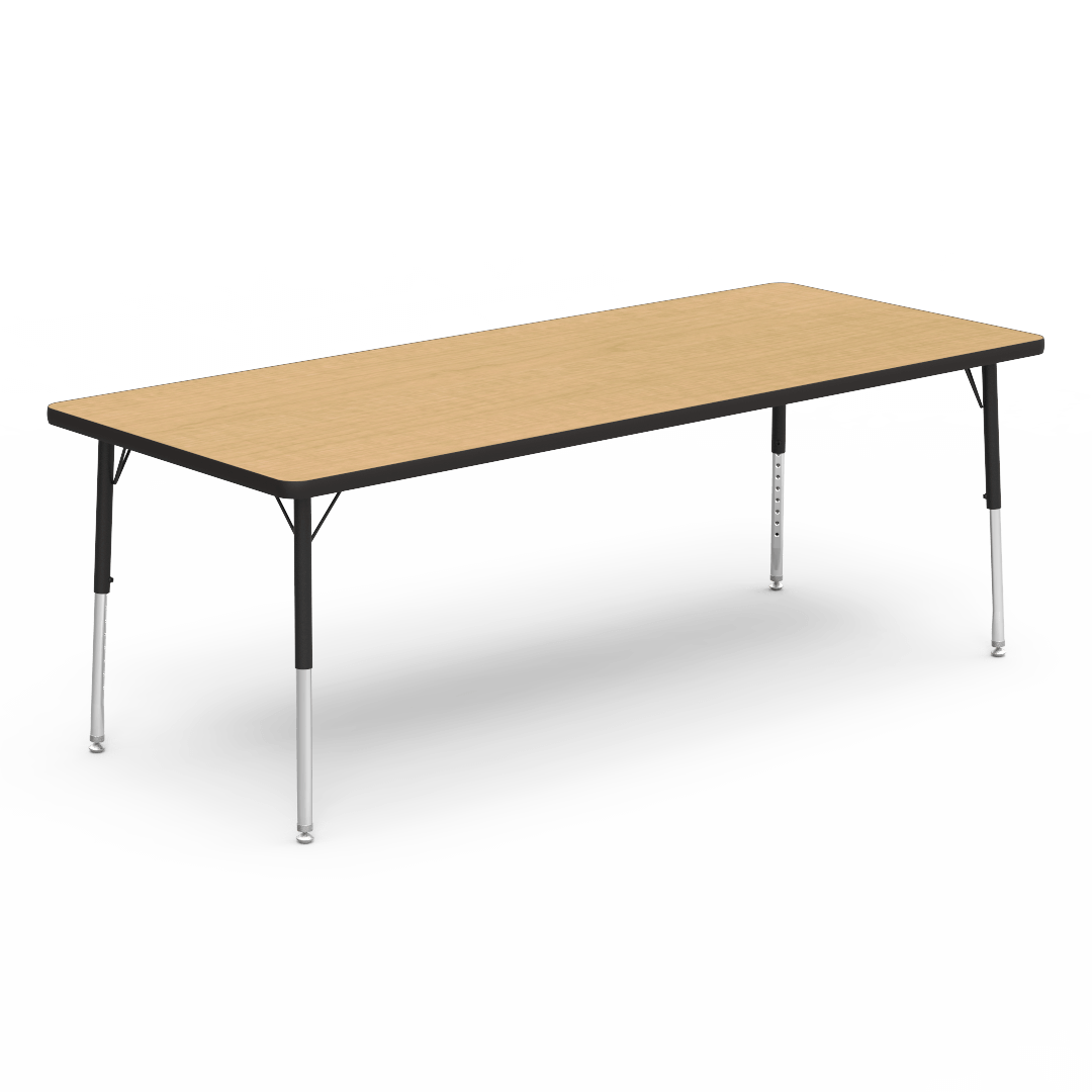 Virco 483072LO - Virco 4000 Series Rectangular Activity Table with Heavy Duty Laminate Top - Preschool Height Adjustable Legs (30"W x 72"L x 17-25"H) - SchoolOutlet