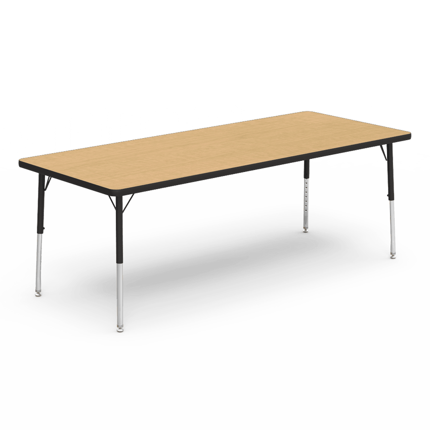 Virco 483072LO - Virco 4000 Series Rectangular Activity Table with Heavy Duty Laminate Top - Preschool Height Adjustable Legs (30"W x 72"L x 17-25"H) - SchoolOutlet