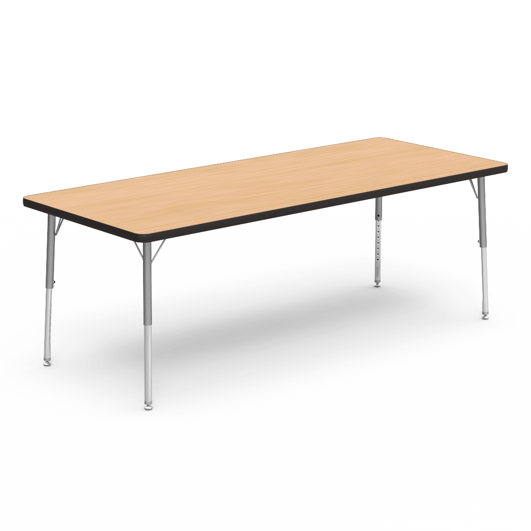 Virco 483072LO - Virco 4000 Series Rectangular Activity Table with Heavy Duty Laminate Top - Preschool Height Adjustable Legs (30"W x 72"L x 17-25"H) - SchoolOutlet