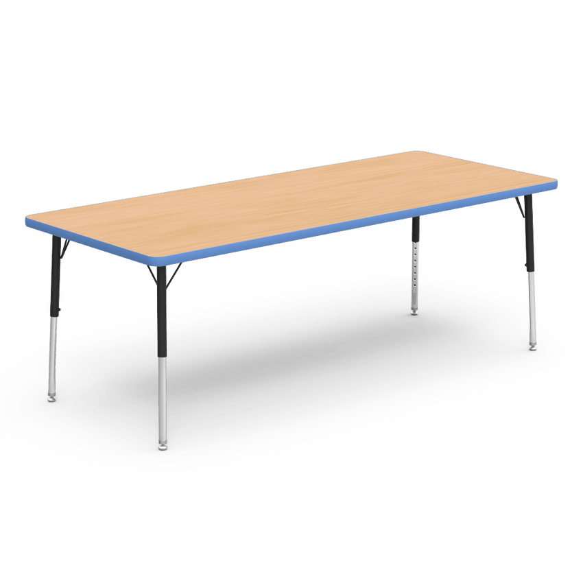 Virco 483072LO - Virco 4000 Series Rectangular Activity Table with Heavy Duty Laminate Top - Preschool Height Adjustable Legs (30"W x 72"L x 17-25"H) - SchoolOutlet