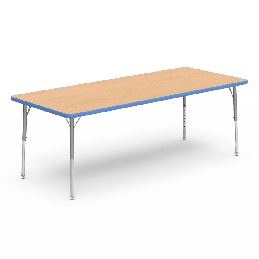 Virco 483072LO - Virco 4000 Series Rectangular Activity Table with Heavy Duty Laminate Top - Preschool Height Adjustable Legs (30"W x 72"L x 17-25"H) - SchoolOutlet